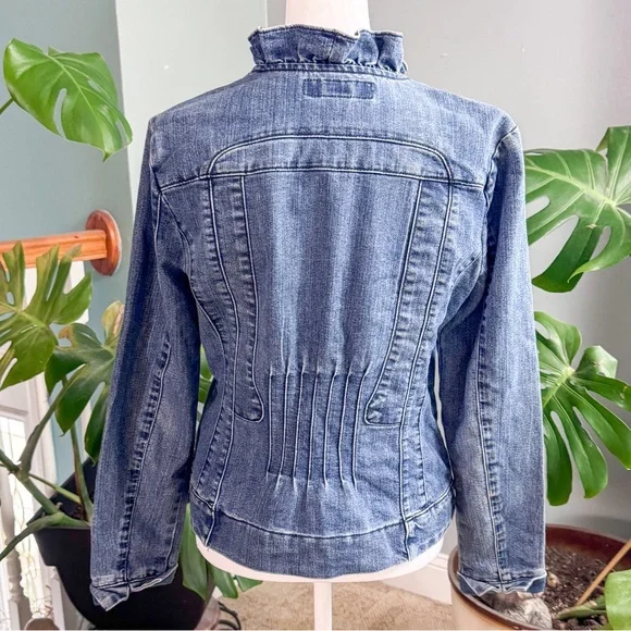 Denim Ruffle Jacket - Picture 4 of 8